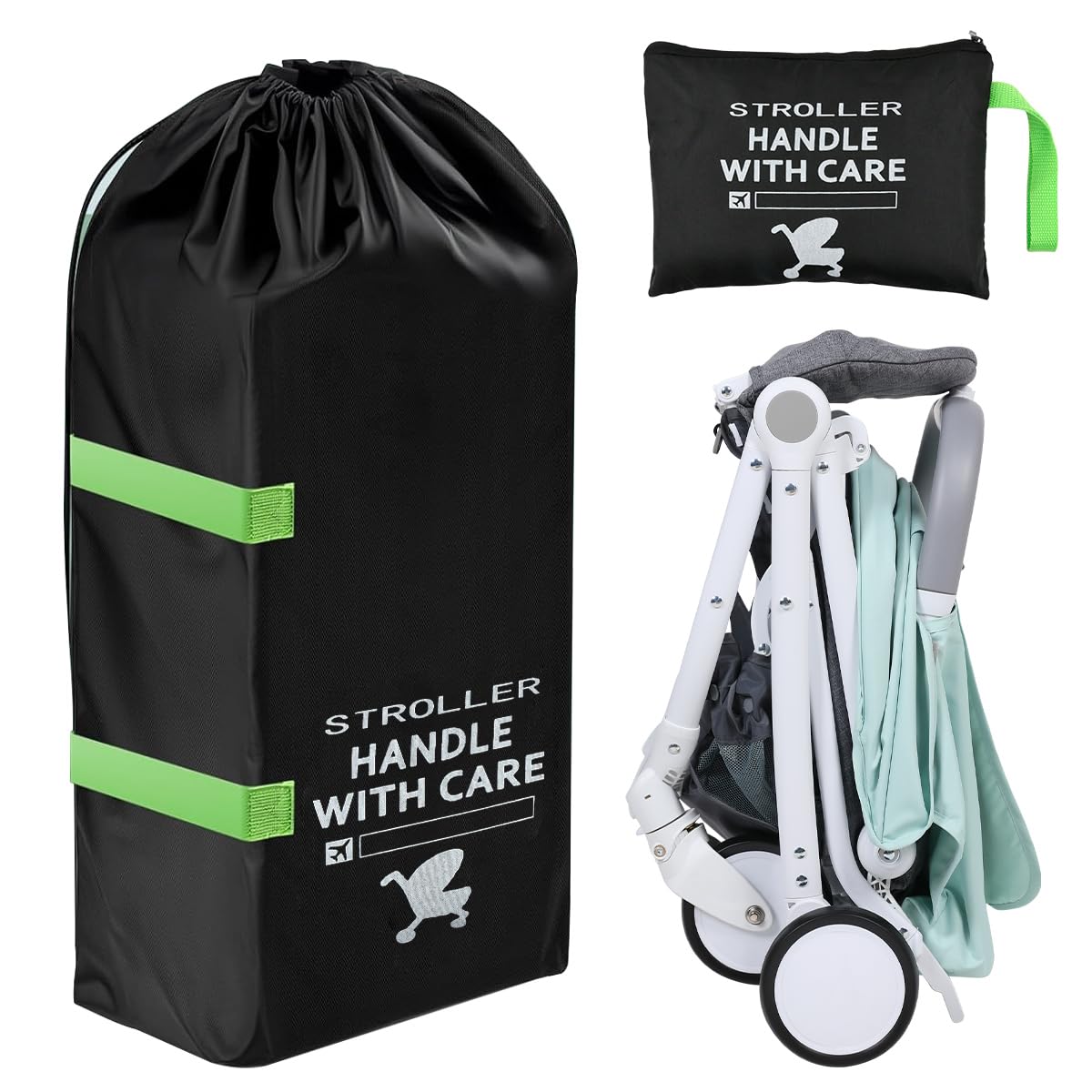 CENBEN Stroller Bag for Airplane Large Capacity Pram Travel Bag, Waterproof Pushchair Cover with Hand Strap