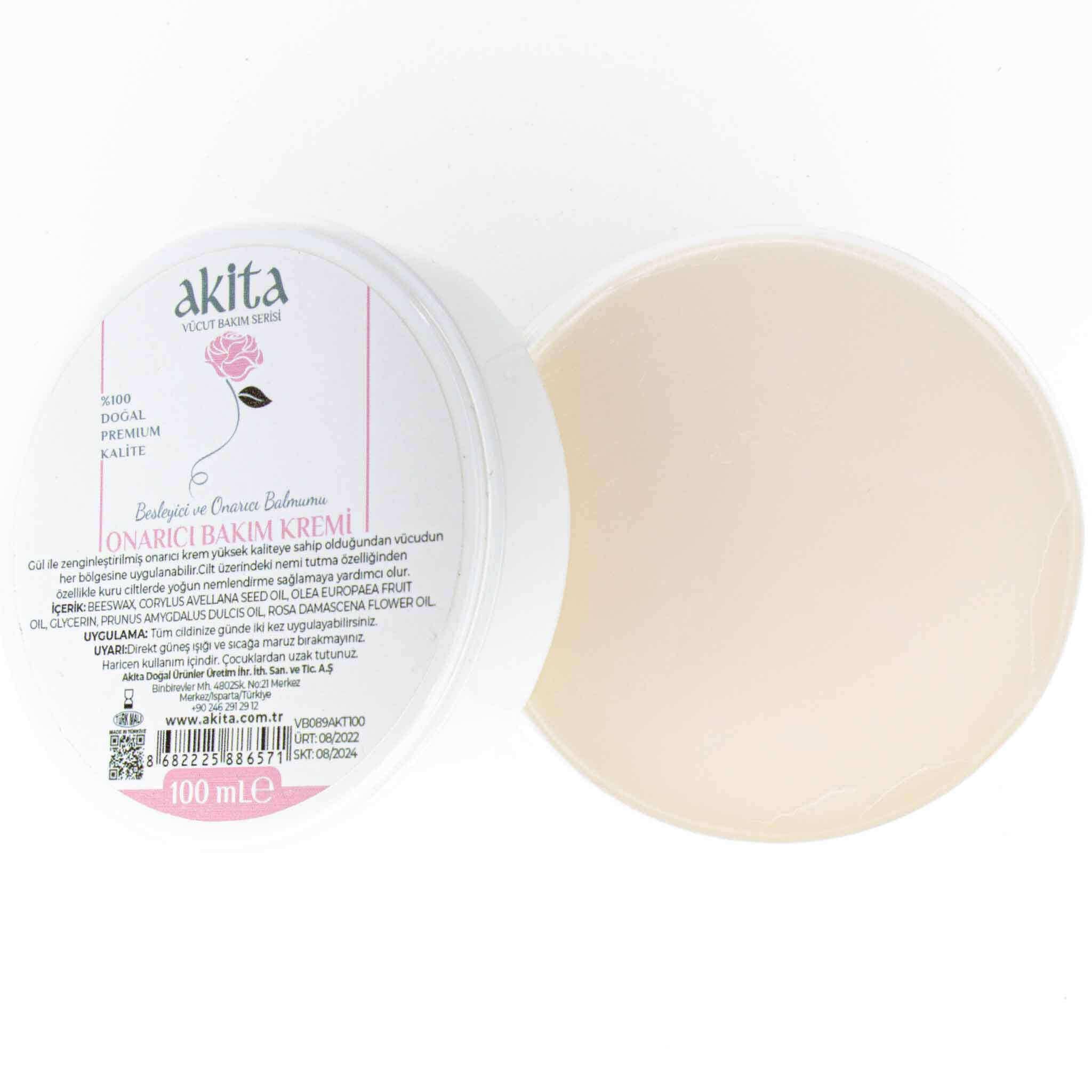 Akita% 100 Doğal Onarıcı Besleyici Balmumu Gül 100mL