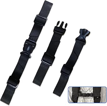 2Pcs Black Backpack Chest Strap, Rucksack Straps with Quick Release ...
