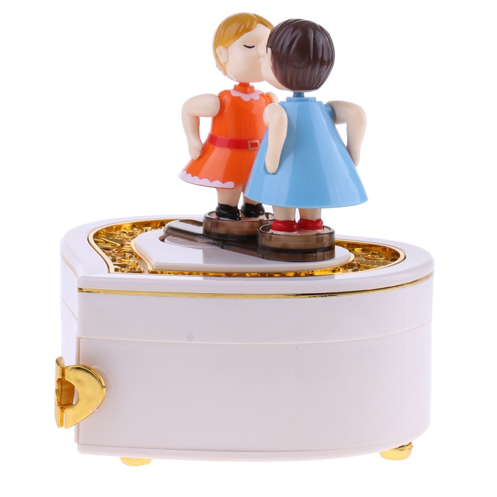 Amazon.co.jp: ハート形 キス人形 オルゴール 時計仕掛け 音楽ボックス