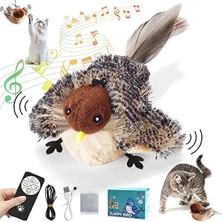 Starnearby Cat Toy Bird Flying Bird Cat Toy Electric with Remote Control 3 Modes Bird Toy for Cats Flappy Bird Cat Toy with Catnip, Suction Cup, Rope (Sparrow) product image
