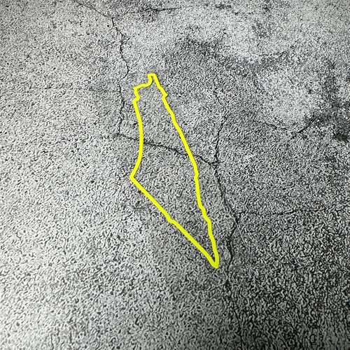 Image of Car Styling Vinyl Decals Palestine Palestinian Map Outline Silhouett Tape Auto Door Body Window Stickers 2PCS (Fluorescent Yellow, 100x35mm)
