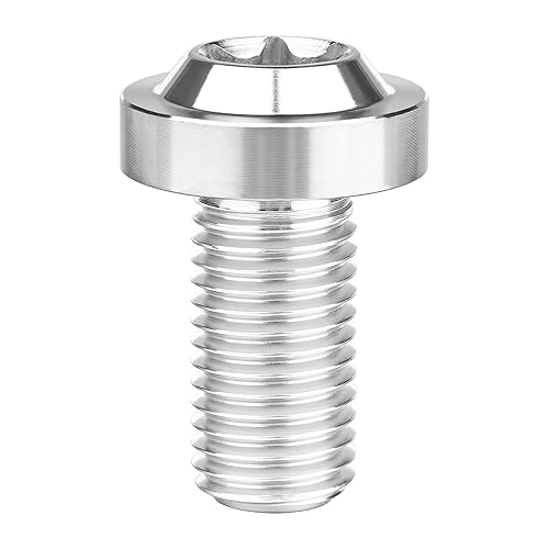 Miniatura 7 de Titanio M10 10 15 20 25 30 35 40 45 50 55 2.362 in Tornillos de cabeza Torx paquete de 4 tornillos (M10 x 0.787 in, paso 0.049 in, plata)
