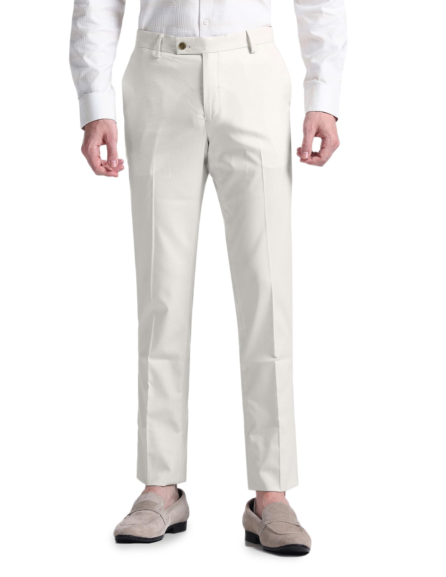 arrow Men Regular fit Polyester SolidMid-Rise waistTrousers-picture-15