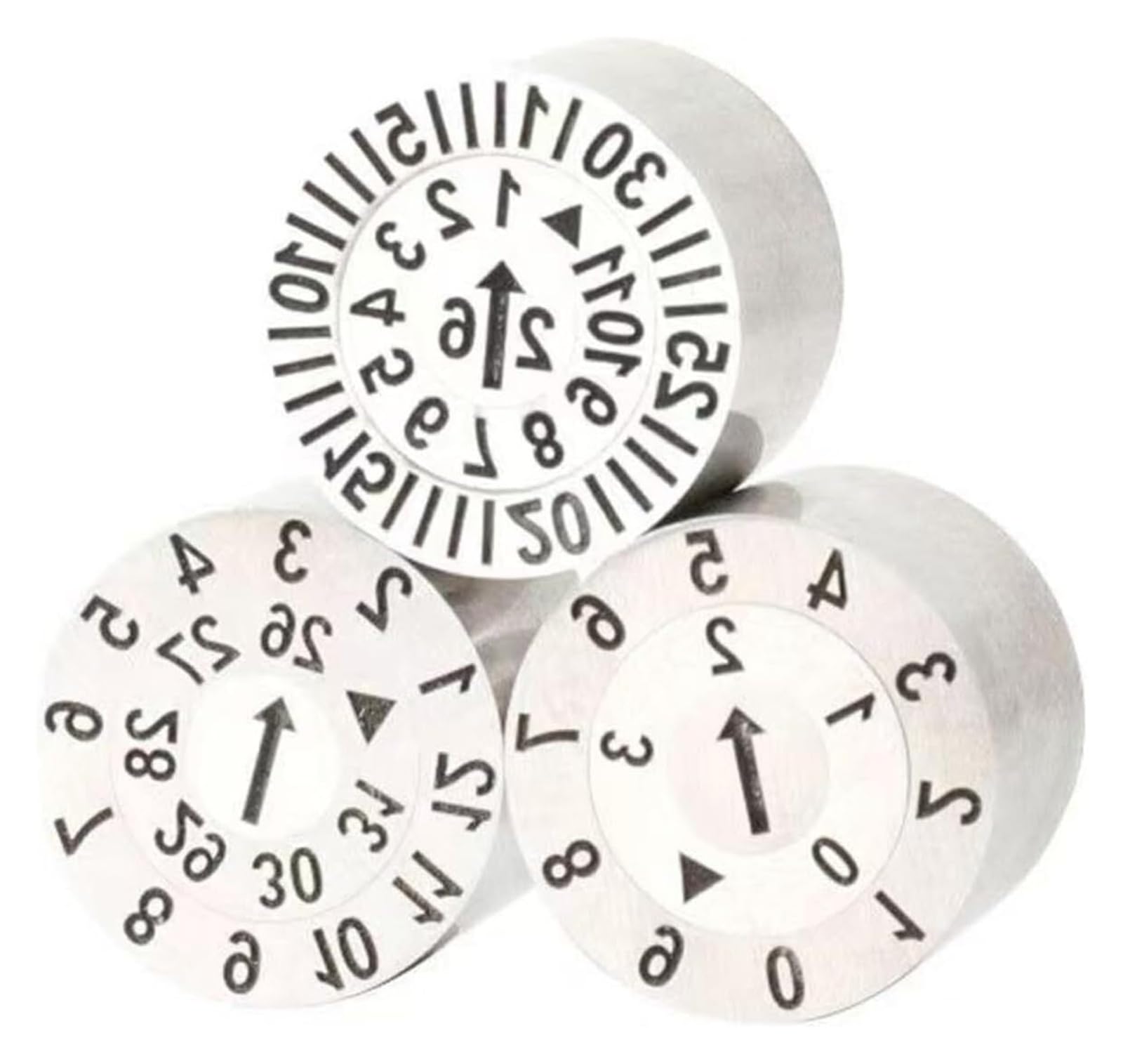 einstellbarer doppelter Datumscode, Verstellbarer Doppel-Datumscode-Stempel, Kunststoffspritzguss, verschiedene Größen, Edelstahl, 2er- oder 5er-Pack(5pcs 6x20mm)