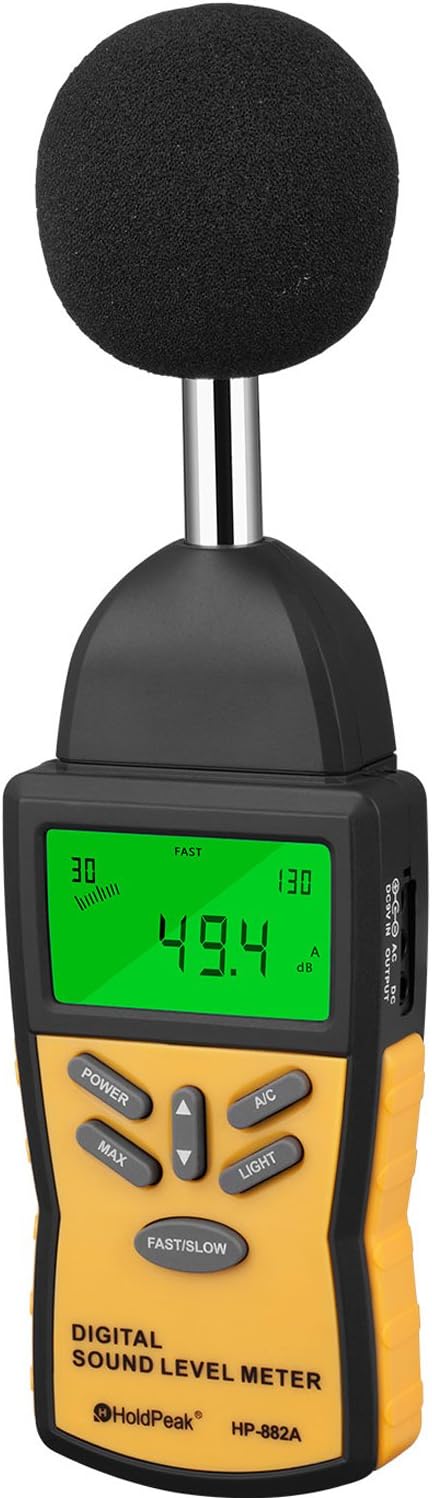 HOLDPEAK 30-130dBA 30-130dBC LCD Digital Sound Level Meter Noise Volume Measuring Instrument Decibel Monitoring Tester