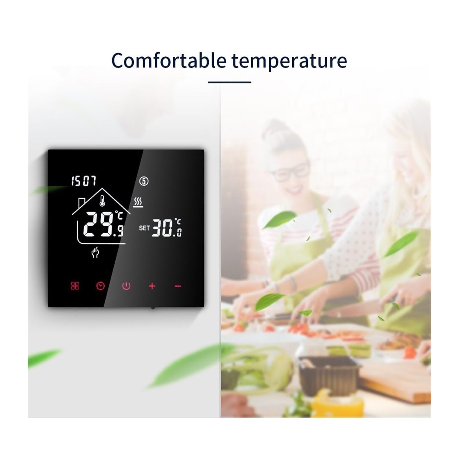 Termostato Intelligente, Termostato Touchscreen LCD, di Riscaldamento a Pavimento Elettrico programmabile, regolatore di Temperatura for la casa(Water Floor 3A)