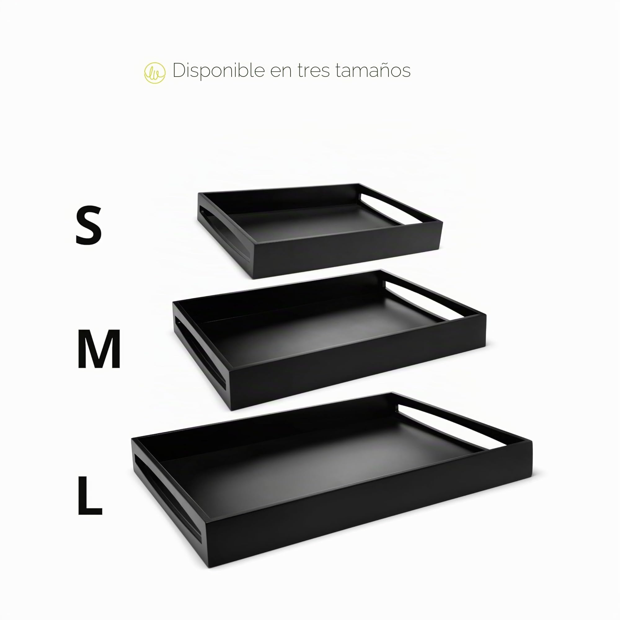 Leopold Vienna - Bandeja Rectangular 47,5x35x6cm MDF Negro