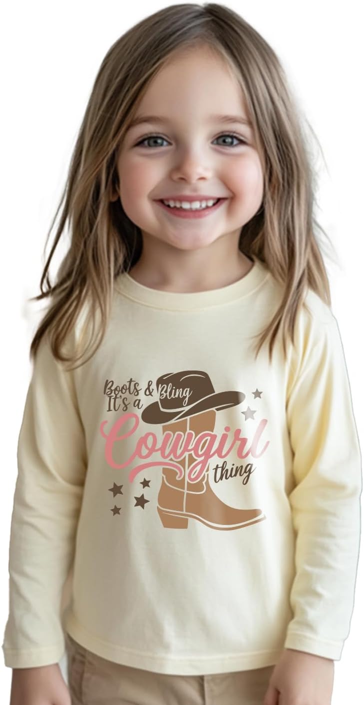 Cowgirl Shirt for Girls Western T-Shirts Kids Cowboy Letter Short Horse Clothes Cute Tops Tee 2T-8Y