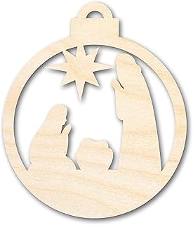 Unfinished Wood Bethlehem Nativity Ornament Shape Christmas Craft up to 46" DIY 7" / 1/8"