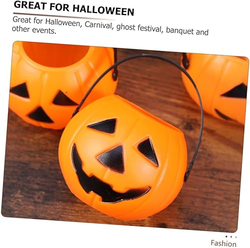 Miniatura 3 de 15 cubos de almacenamiento de calabaza de Halloween, cubos de plástico para trucos, estilos aleatorios para fiestas y decoraciones de Halloween