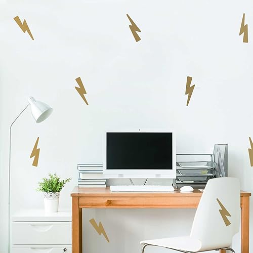 Vista 6 de High Voltage Wall Decal Set- Lightning Bolt Decals by Chromantics (Brown)