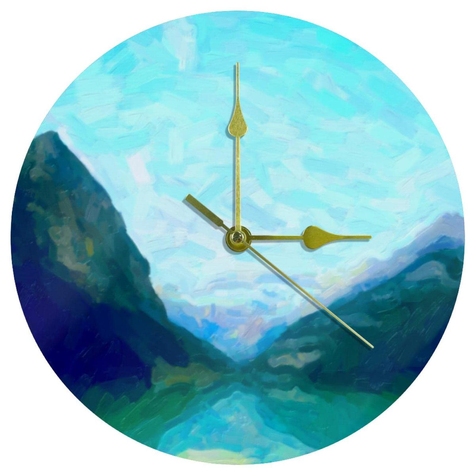 Horloge murale décorative pour bureau et école avec motif fleurs rustiques