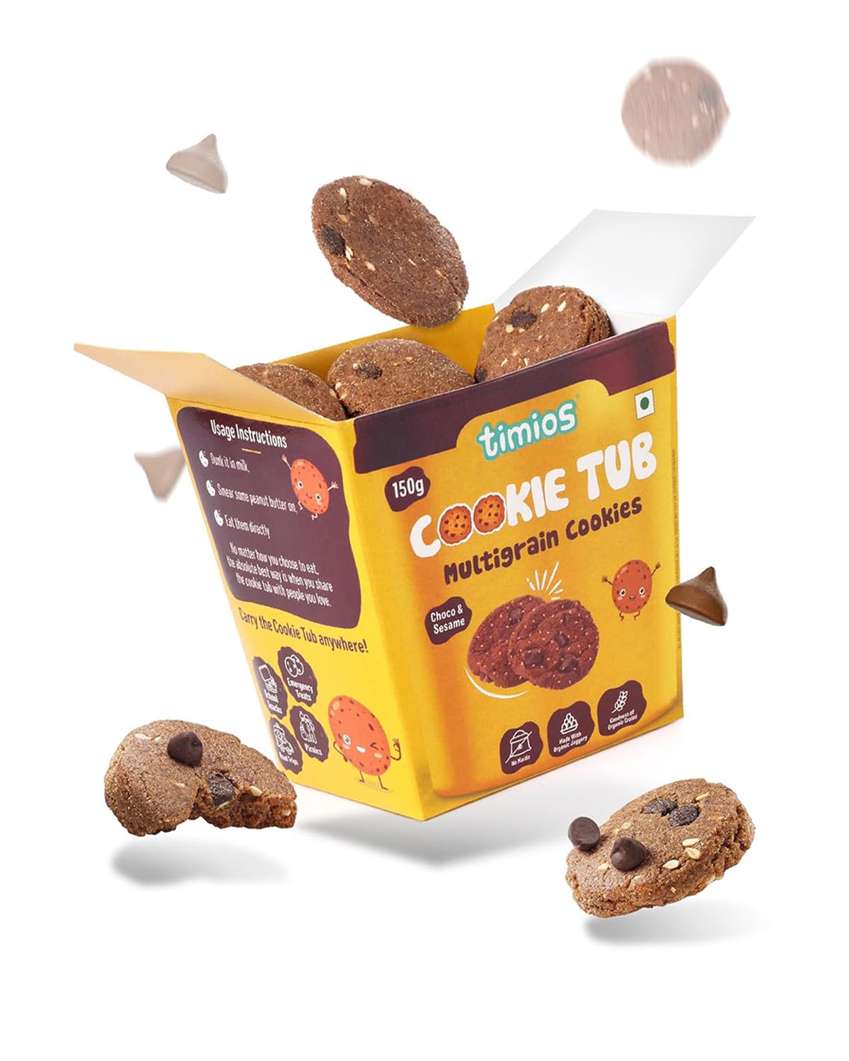 Timios Nutritious Maida Free Eggless Cookies|Sweetened with Jaggery|No Preservatives,Artificial Flavours & Color|Rich in Iron,Calcium & Protein|150g-image-42