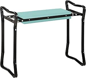 Outsunny Padded Garden Kneeler and Seat Bench, Padded Foldable Garden Stool, Green