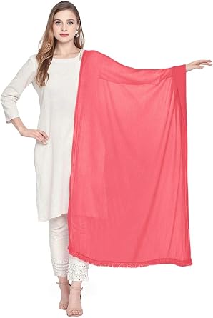 DUPATTA BAZAAR Womans Chiffon Dupatta with lace on border.