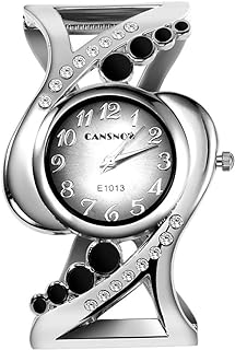Weicam Women Luxury Crystal Cuff Bracelet Round Dial Analog Quartz Wrist Watch for Ladies