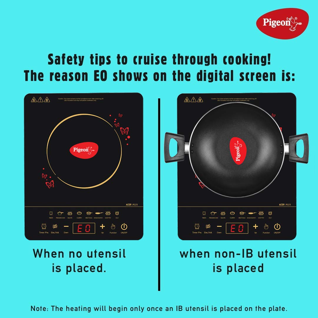 Pigeon Acer Plus 1800 Watt Induction Cooktop (14429) with Feather Touch