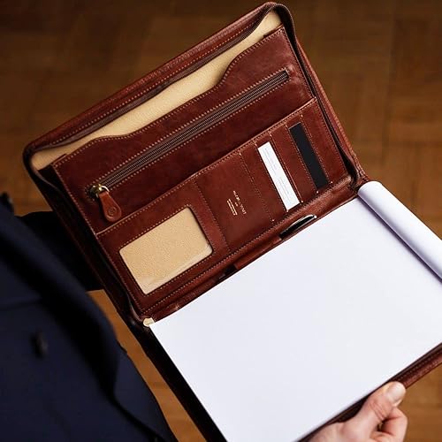 Miniatura 5 de Maxwell Scott Quality Leather Zipped Business Folder The Dimaro Handmade in Italy Night Black