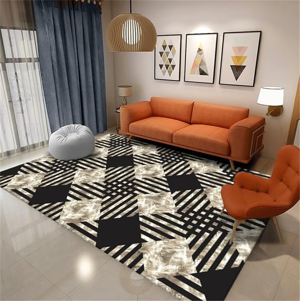 Tapis antidérapant et antisalissure 120x170 noir design moderne