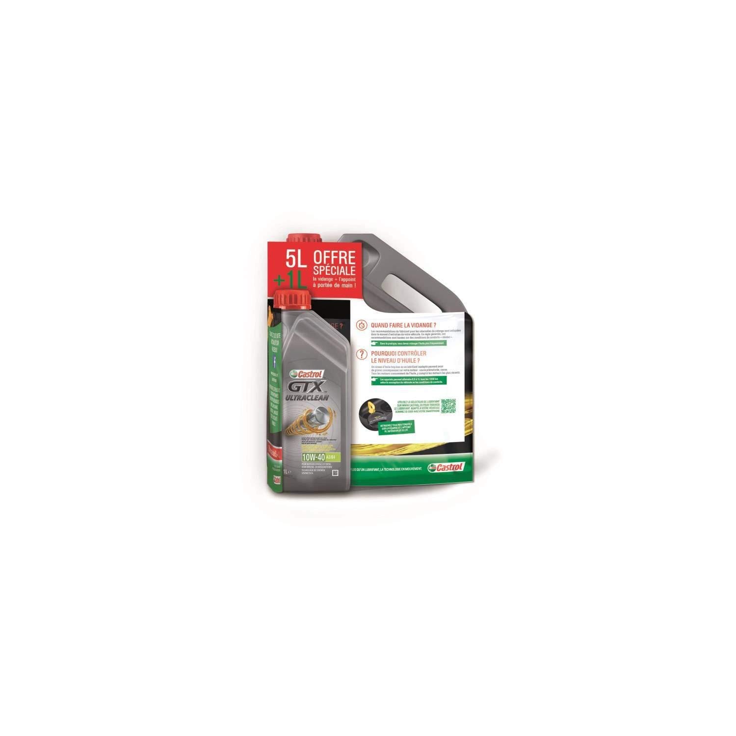 Castrol Olio motore GTX 10W40-5 litri + 1 litro