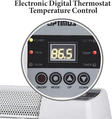 Miniatura 3 de Optimus H-3603, calentador de convección con base, pantalla digital y termostato, 30 pulgadas