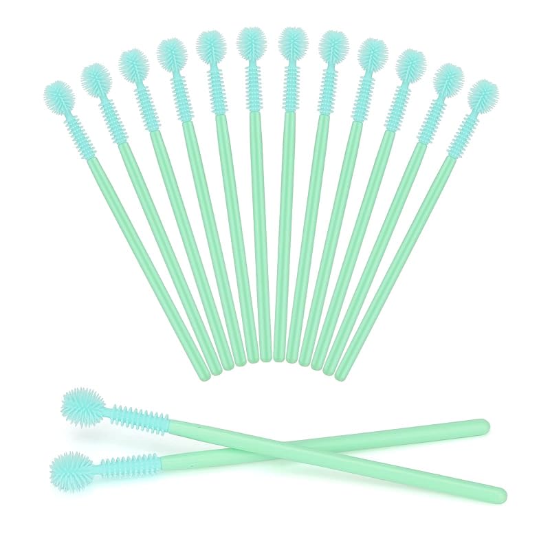 G2PLUS 50 Escovinhas de Silicone para Cílios, Verdes, Descartáveis