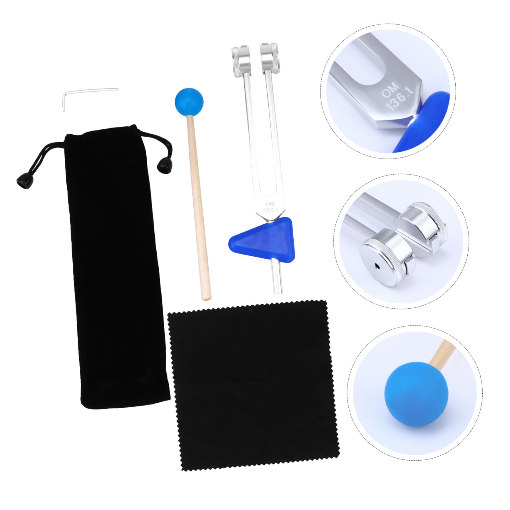 FUNOMOCYA 6pcs Healing Tuning Forks Set Chakra Tuning Fork for Yoga Meditation Sound Awareness Random Color