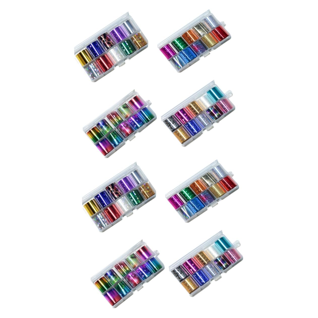 FRCOLOR 8 set di 10 adesivi natalizi per unghie da donna, accessori per manicure, adesivi per nail art giapponesi e coreani