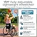 Vive Sports Wheelchair for Adults - Lightweight, Foldable Manual & Transport Wheel Chair - Portable, Small Narrow, Compact & Folding - Collapsible for Travel - Fully Adjustable & Weighs Only 25 lbs