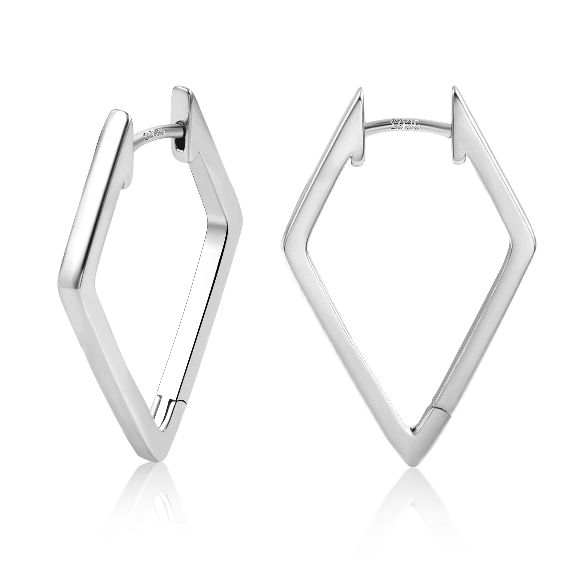 ALEXCRAFT Orecchini Donna Argento 925 a Cerchio Oro Placcato 14K/ Oro Bianco Cerchietti Piccoli con Confezione