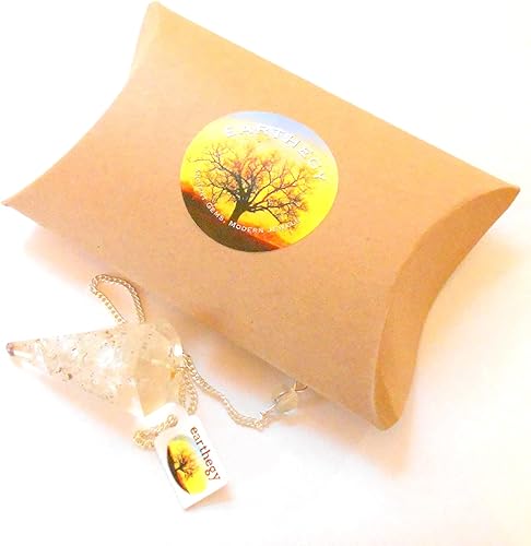 Miniatura 3 de Péndulo de orgón de piedras preciosas de cuarzo transparente