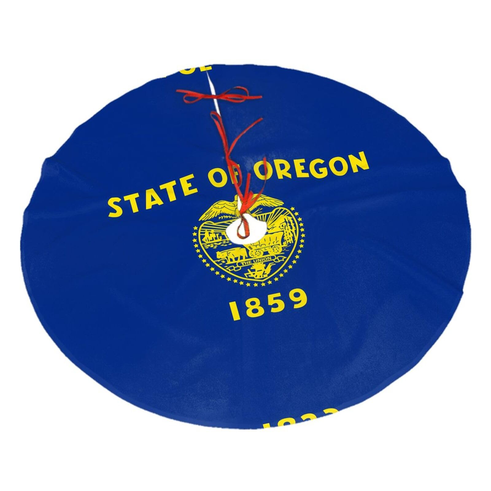 Oregon State Flag Printed Christmas Tree Skirt Christmas Plush Tree Skirt 48 inches (About 112.2 cm) Christmas