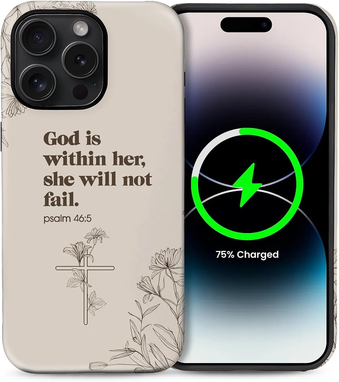 for iPhone 14 Pro Max Compatible with Magsafe Full Body Case Screen Lens Protection Magnetic Ring for Girl Boy Cute Pattern Christian Bible Verse Religious Scripture Jesus