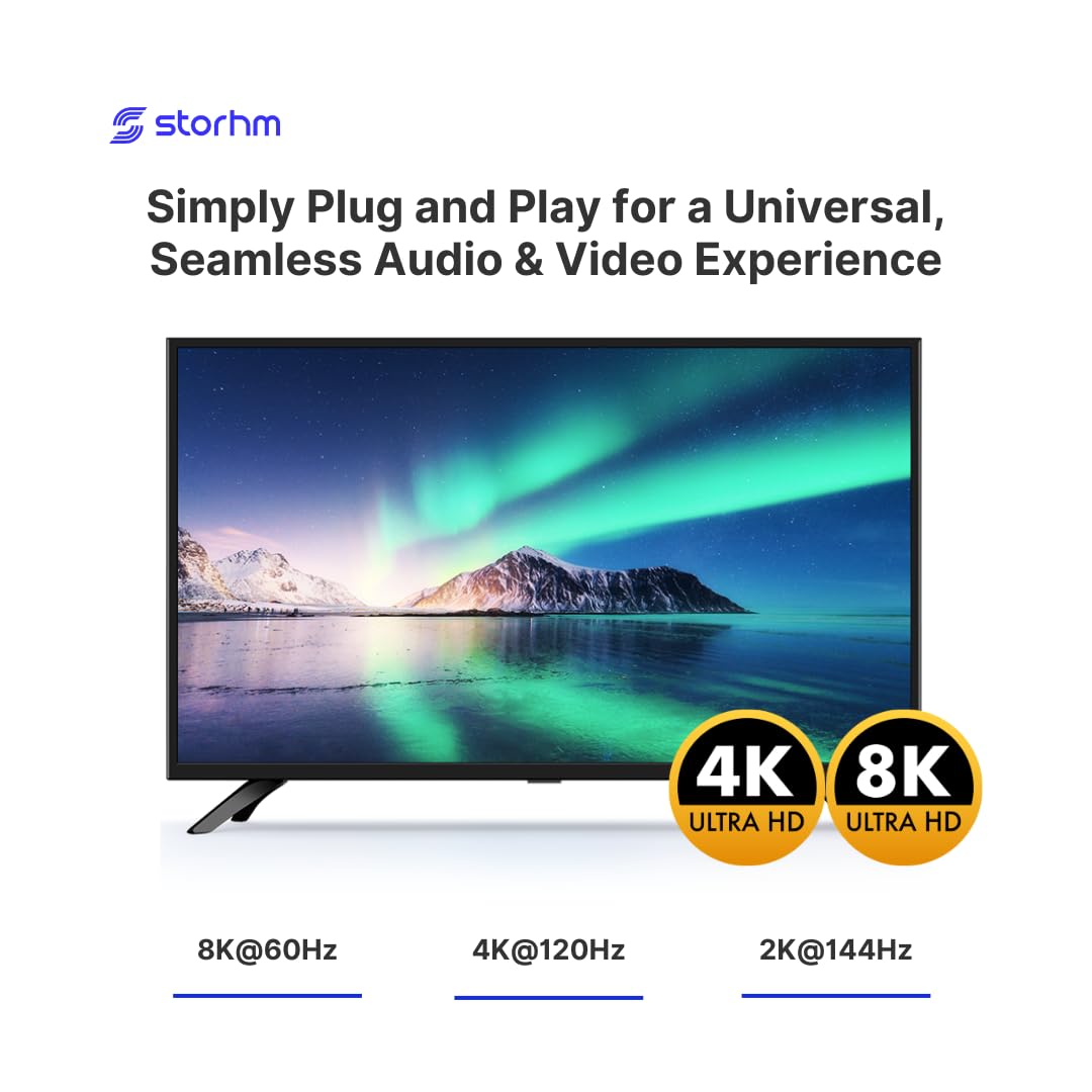Storhm Cavo HDMI 2.1 – Cavo ottico attivo 8K ad alte prestazioni certificato HDMI – Prestazioni e compatibilità senza precedenti (4,5 m)