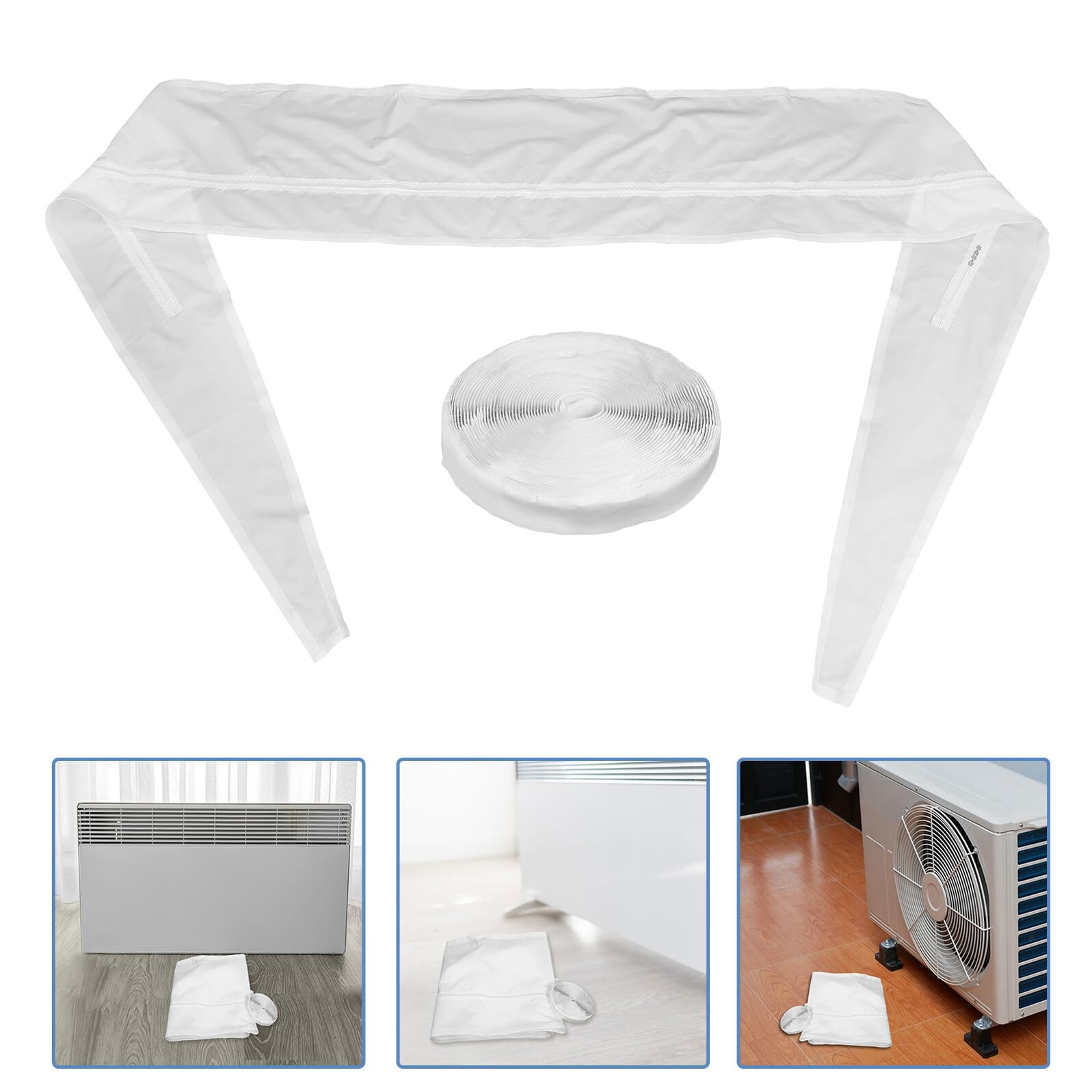 PACKOVE Panno Sigillante per Condizionatore D'aria Bianco in Fibra Chimica, e Facile da Rimuovere, per Sigillatura Finestra Condizionatore