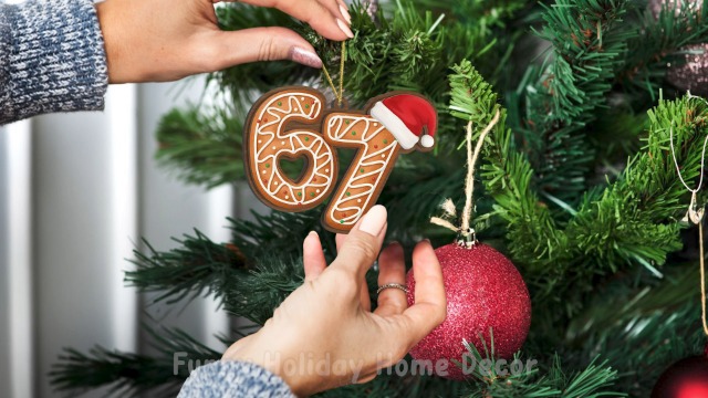 Amazon.com: 67 Meme Funny Christmas Ornaments 2025, 6 7 Ornament