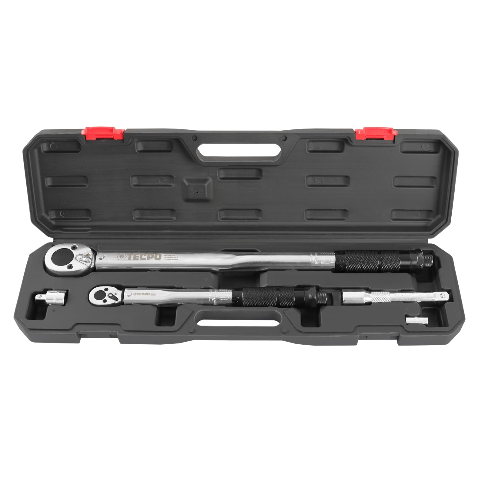 TECPO 2 llaves dinamométricas 1/2" 28-210 Nm + 1/4" 5-25 Nm herramienta de par
