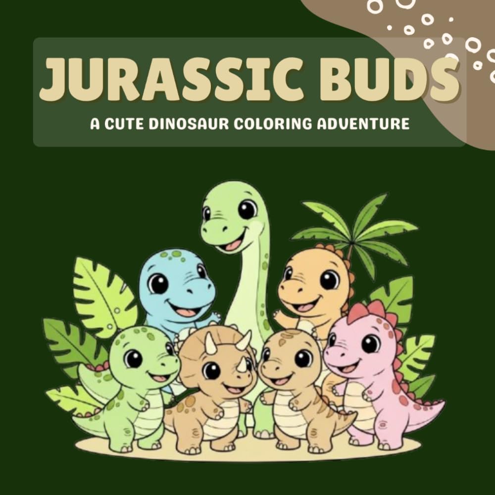 Jurassic Buds: Bold & Easy Baby Dinosaur Pages for All Ages (Toddlers & Kids Ages 4–8 , Adults, Teens) |Fun, Simple, Adorable Jurassic Animals Adventures