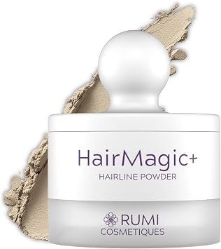 Rumi Cosmetiques HairMagic+ Root Touch Up Powder for Mature Women   Instant Gray Hair Coverage & Hairline Filler   Water-Resistant, Natural Finish, with Argan Oil & Vitamin E Platinum Blonde