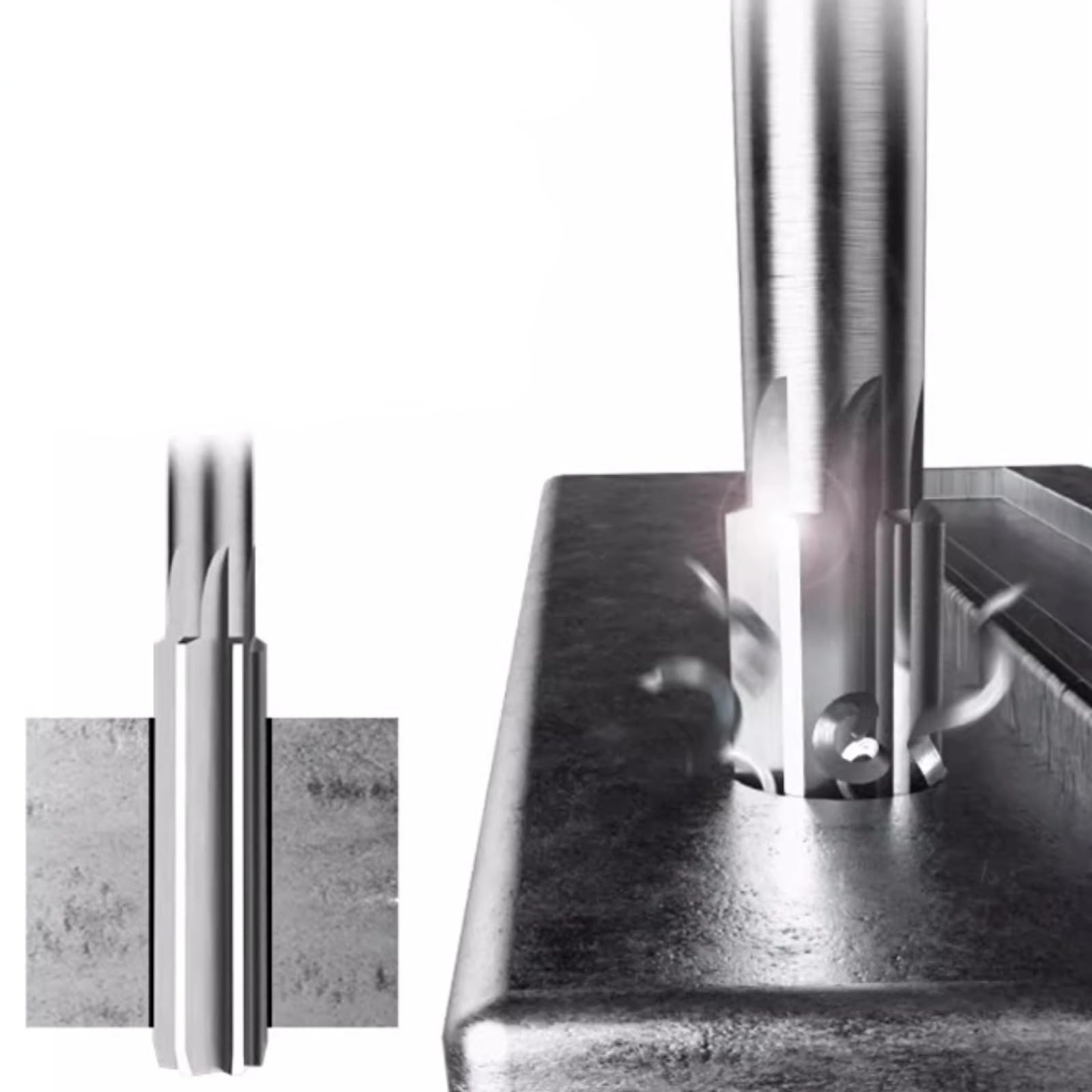 Set Alesatori A Macchina HSS H7 - 10 Pezzi Da 3 A 12 Mm, Per Lavorazione Fori In Ferro, Legno, Alluminio