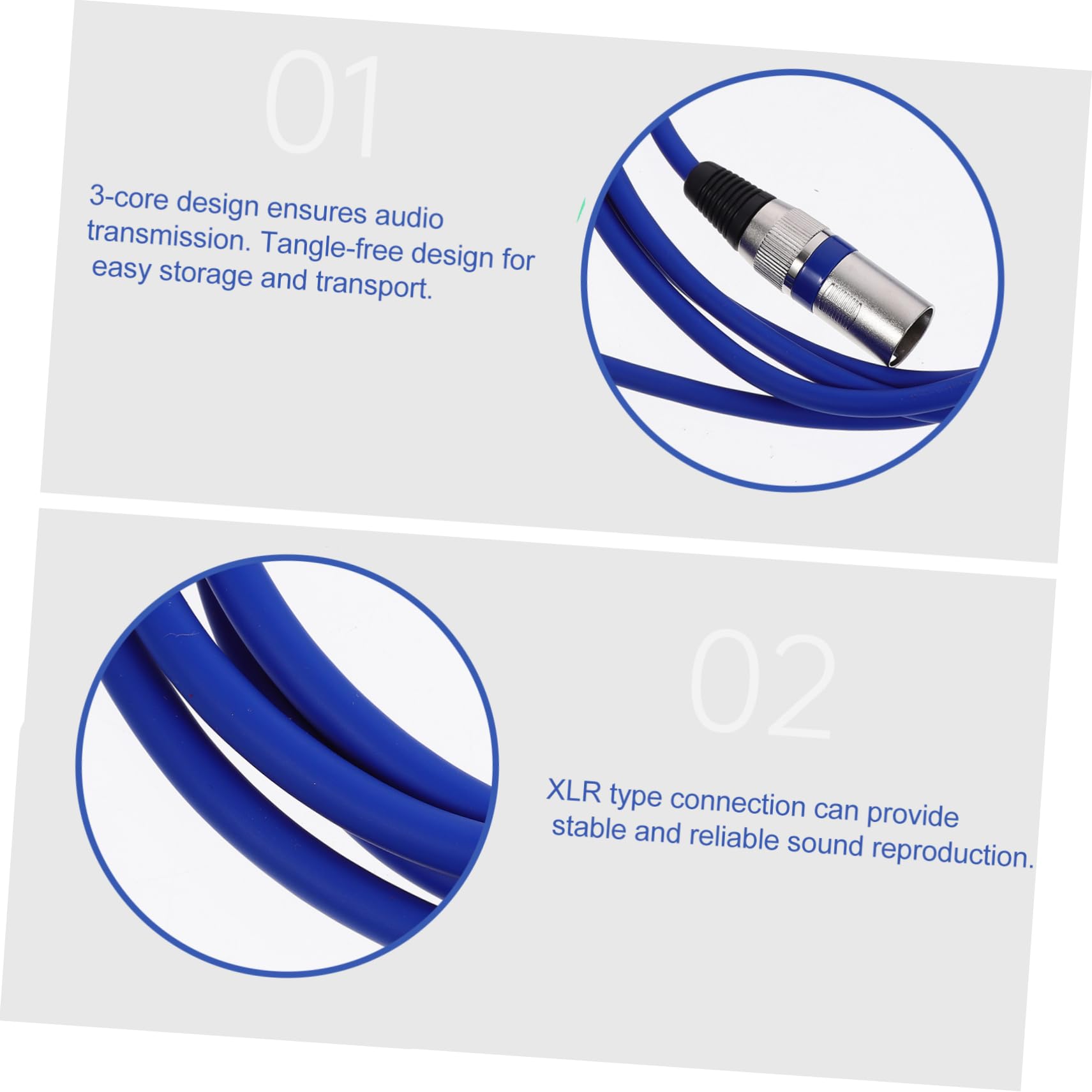 YARNOW Cable Microfónico Xlr Conector Macho De Núcleos Conectividad Segura Equipos De Audio 3 Piezas X 4