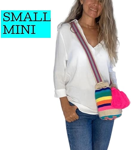 Miniatura 2 de Original Wayuu Mochila Bag For Women, Colombian boho bags, Handmade With Big Nice-Looking Tassels