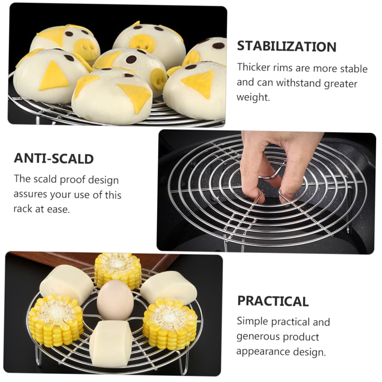 STOBAZA Multifunction Stainless Steel Steaming Rack for Cooking Elevated Design Kitchen Assistant for Preparation and Efficient Cooking