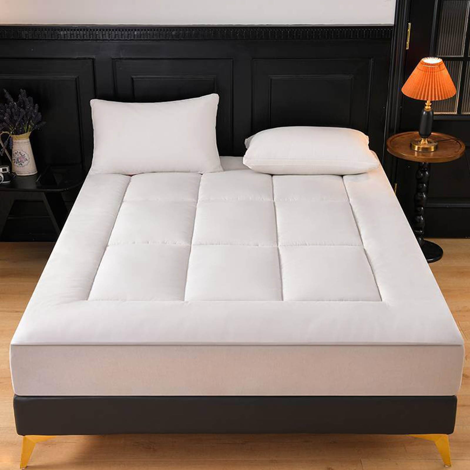 Wysokiej jakości miękka nakładka na materac 160 x 200 cm oddychająca bawełniana podkładka futon cienka i wygodna ochraniacz na łóżko idealna dla lepszej jakości snu