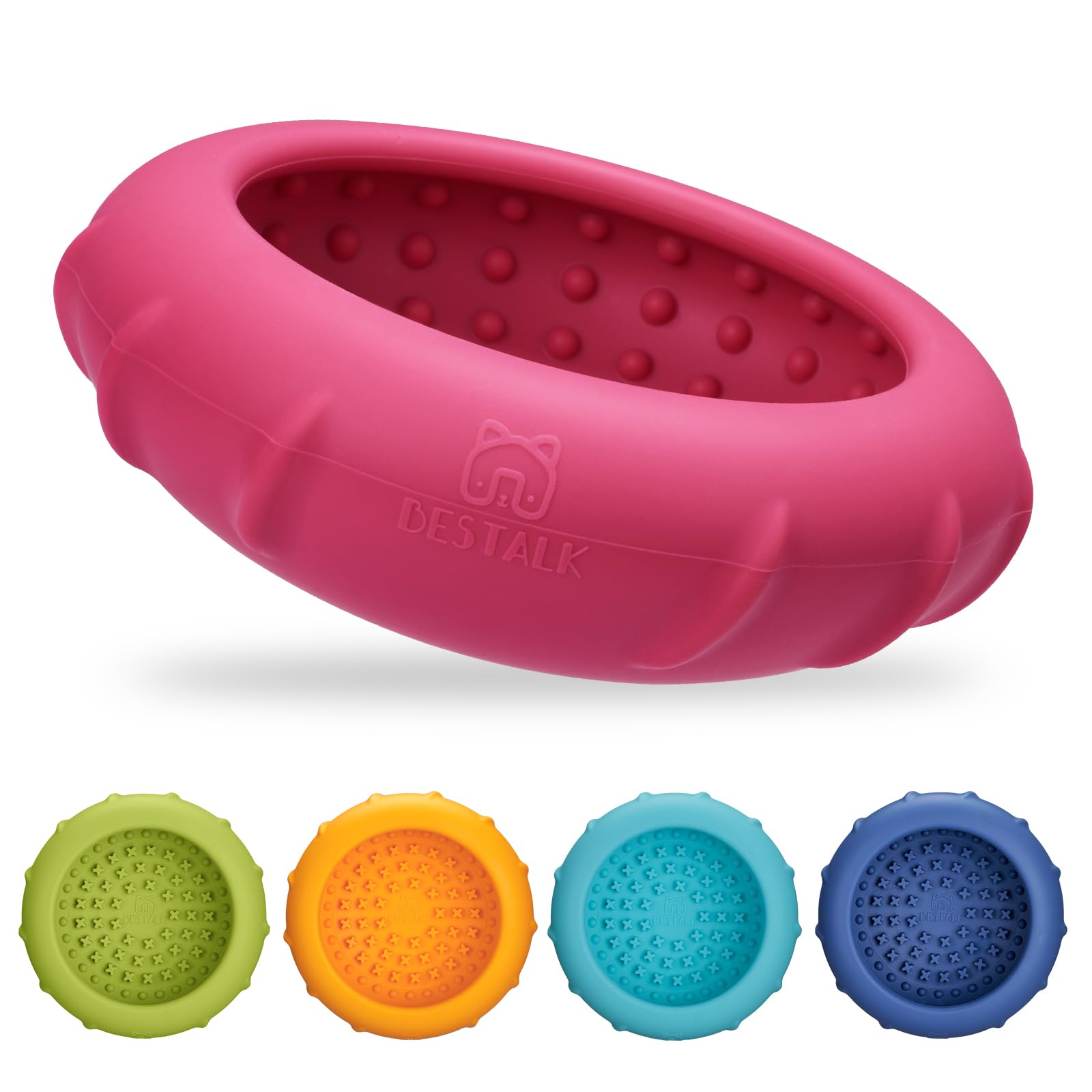 Dog Lick Bowl, Bestalk Wobbly Freeze Bowl Enrichment Feeder for Dogs, Anxiety Relief Lick Mat Puzzle Toy for Distraction, BPA Free Silicone, Dishwasher Safe(Rose,S)