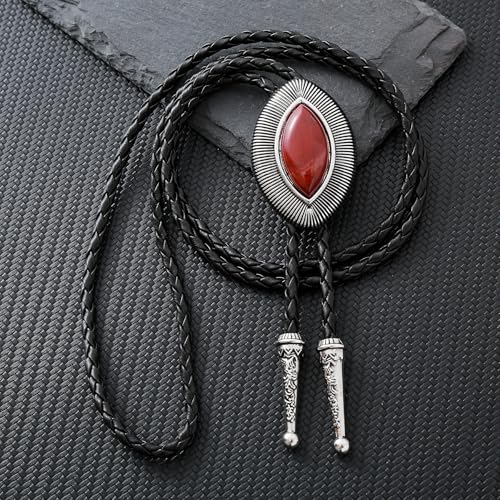 Image of Btilasif Bolo Tie Brown for Men, Scorpion Luminous Stone Cowboy Tie Western Leather Necktie Necklace for Women