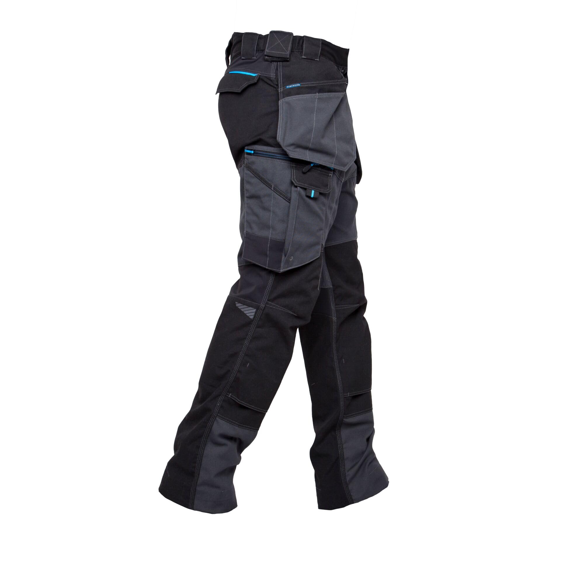 Portwest T702 WX3 Spodnie z Kieszeniami Kaburowymi, Szary, Regularny, Rozmiar 44