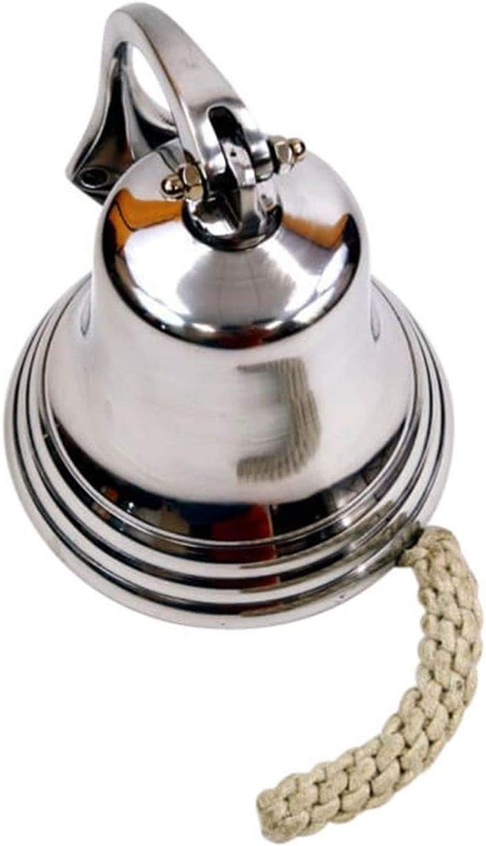 Premium Polished Aluminum Bell - Captain Maritime Beach Home Decor Gift - 8 Inches - Wall Mountable - Coastal Beach Home Decorations - Bedroom Décor