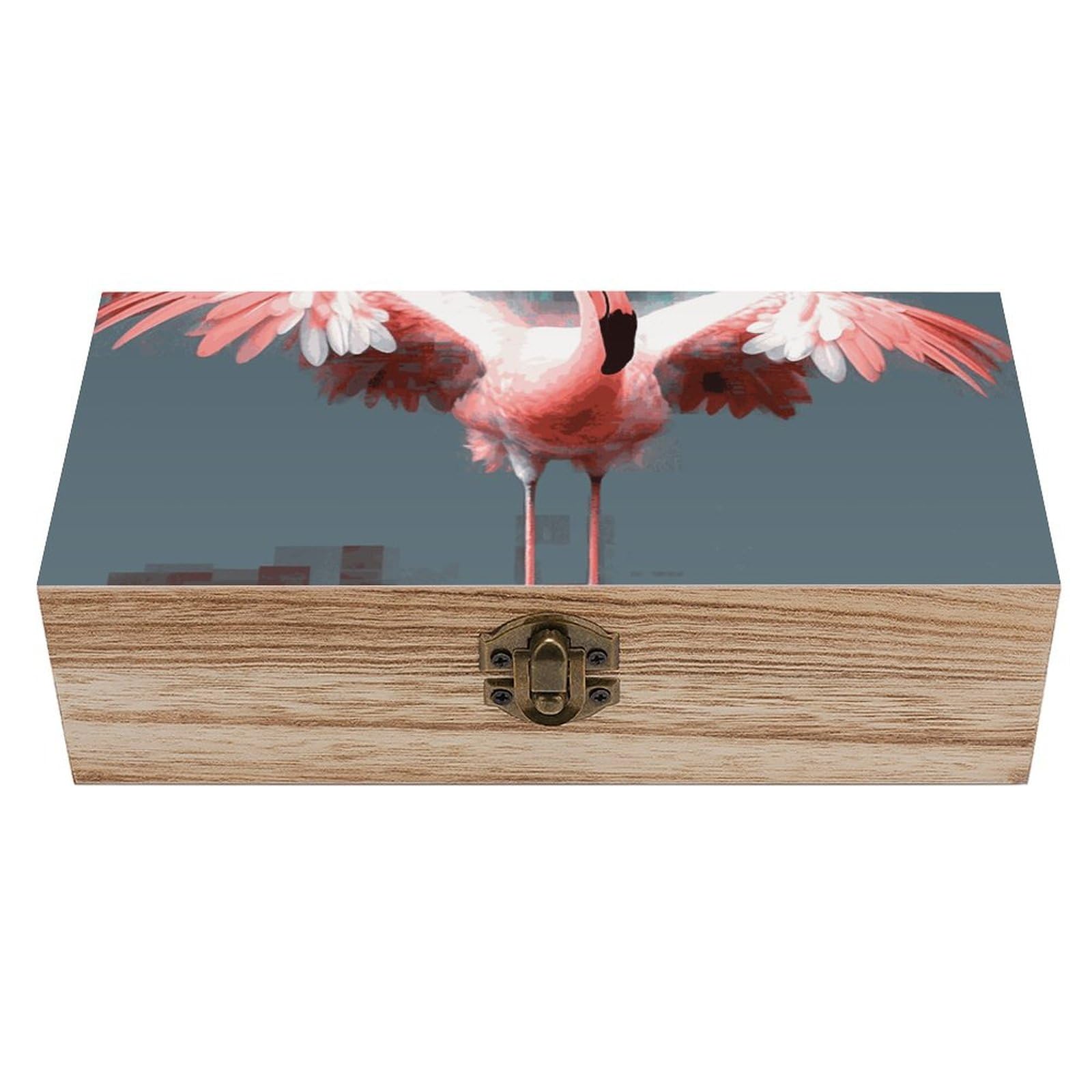 Boîte en bois flamant rose grand volume pour protéger vos souvenirs